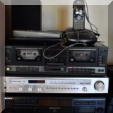 E06. Sony CD player and tape deck and Realistic receiver. 